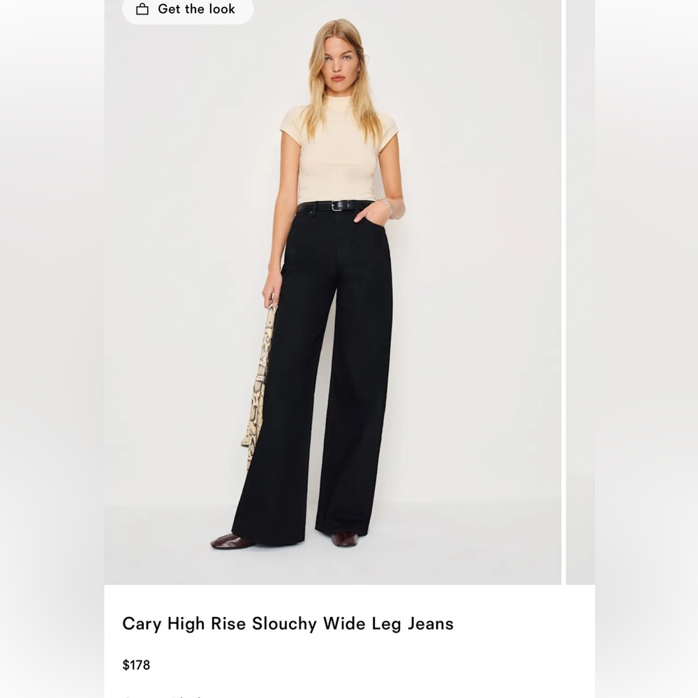 NWT Reformation cary high rise denim black jean sz 26